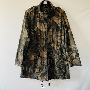 Forever 21 Womens Olive Green Military Inspired Camo Utility Jacket Size Large